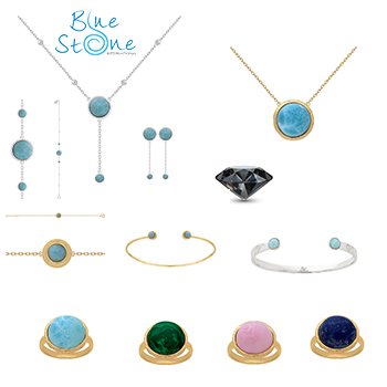 Blue Stone bijoux en argent 925 avec gemmes au choix : Larimar, Aventurine, Labradorite, Lapis-Lazuli, Moon Stone, Quartz Rose