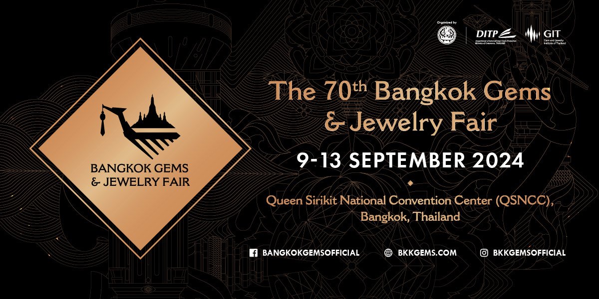 Bangkok Gems & Jewelry du 9 au 13 september 2024, salon des gemmes et de la bijouterie Thailande