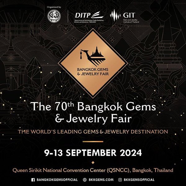 Le Le salon thailandais organise sa 70e édition, qui présente bijoux et pierres précieuses à Bangkok, du 9 au 13 septembre 2024